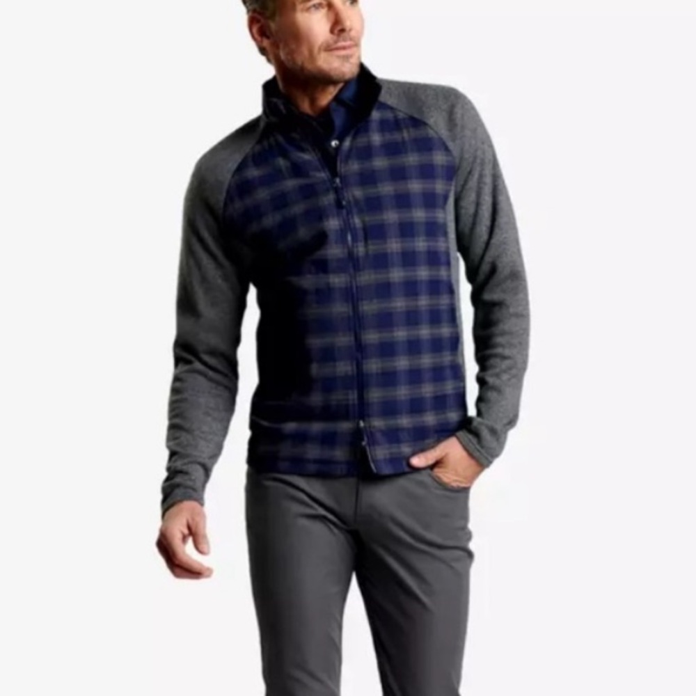 Peter Millar Navy Plaid Shirt